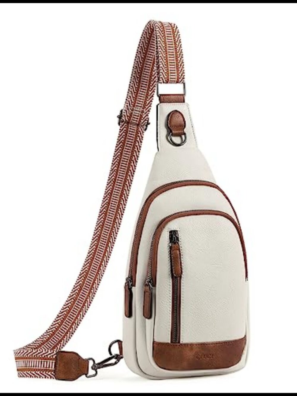 Faux Leather Sling Crossbody Bag Multi-Pocket Unisex Travel Backpack